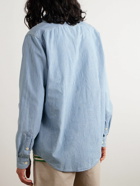 Polo Ralph Lauren - Logo-Appliquéd Cutaway-Collar Cotton-Chambray Shirt - Blue