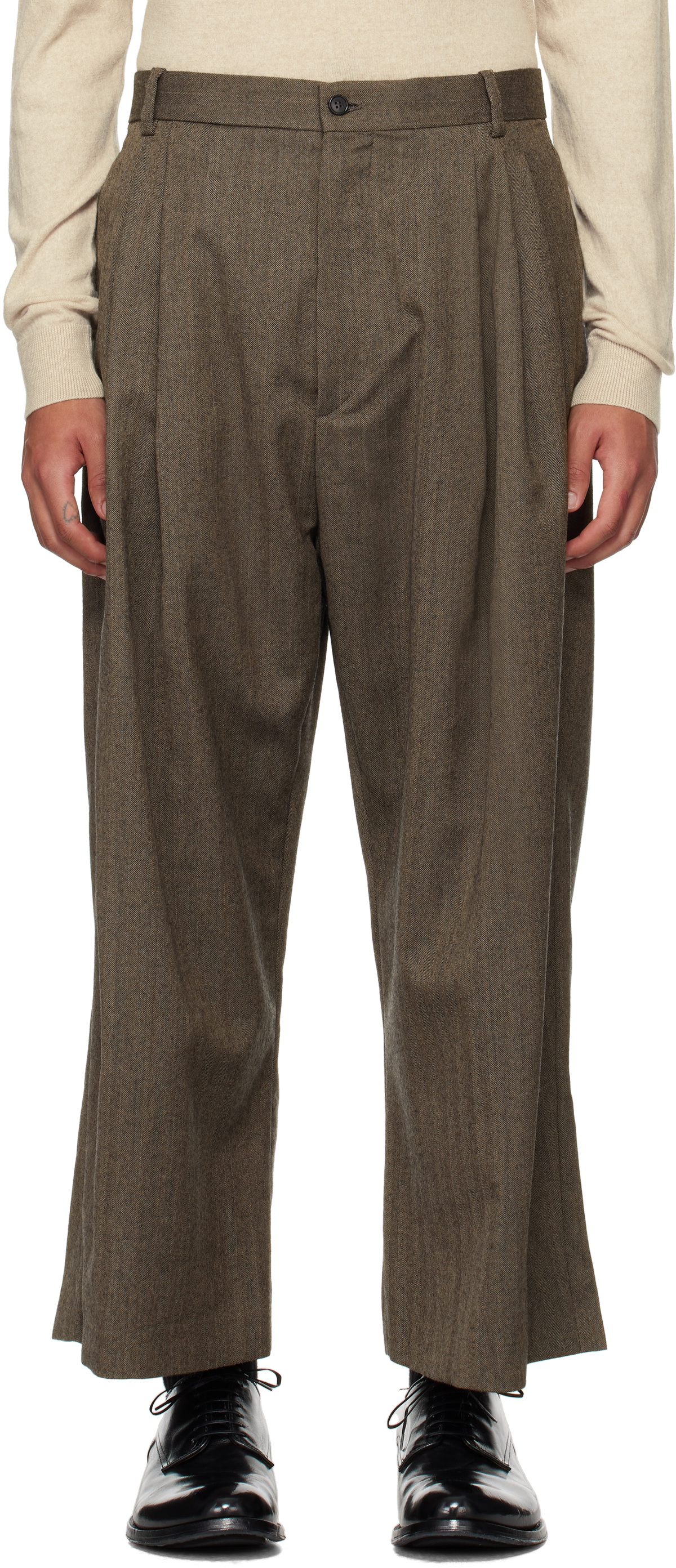 Hed Mayner Brown Layered Cargo Pants Hed Mayner