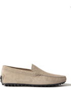 Tod's - Pantofola City Gommino Suede Driving Shoes - Gray