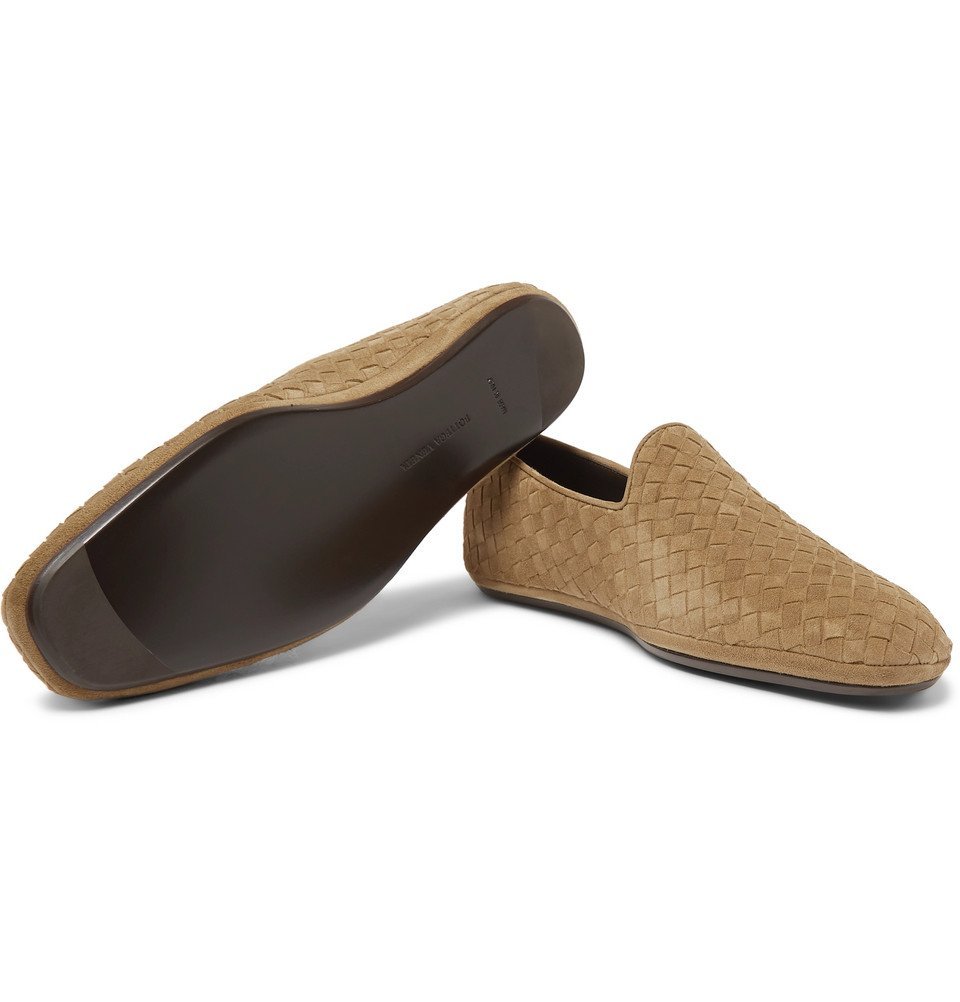 Bottega Veneta - Intrecciato Suede Slippers - Men - Beige