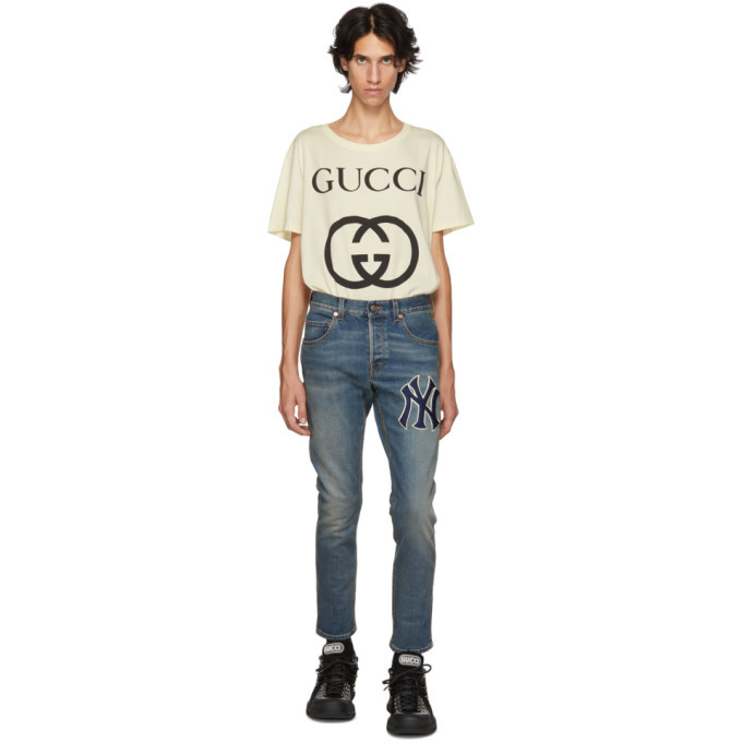 Photo: Gucci Blue NY Yankees Edition Patch Jeans