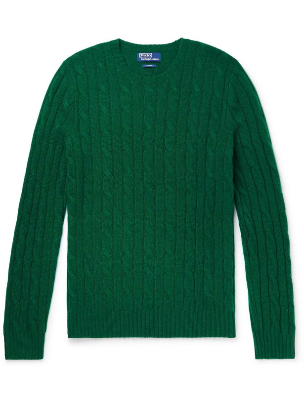 Photo: Polo Ralph Lauren - Cable-Knit Cashmere Sweater - Green