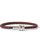 MONTBLANC - Meisterstück Woven Leather and Stainless Steel Bracelet - Brown