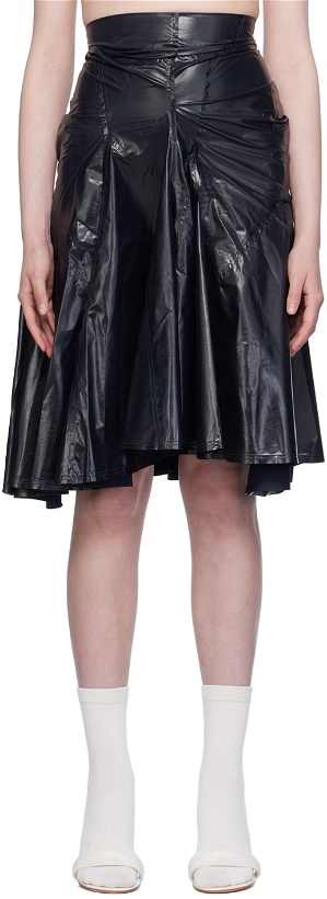 Photo: Talia Byre Navy Shiny Midi Skirt
