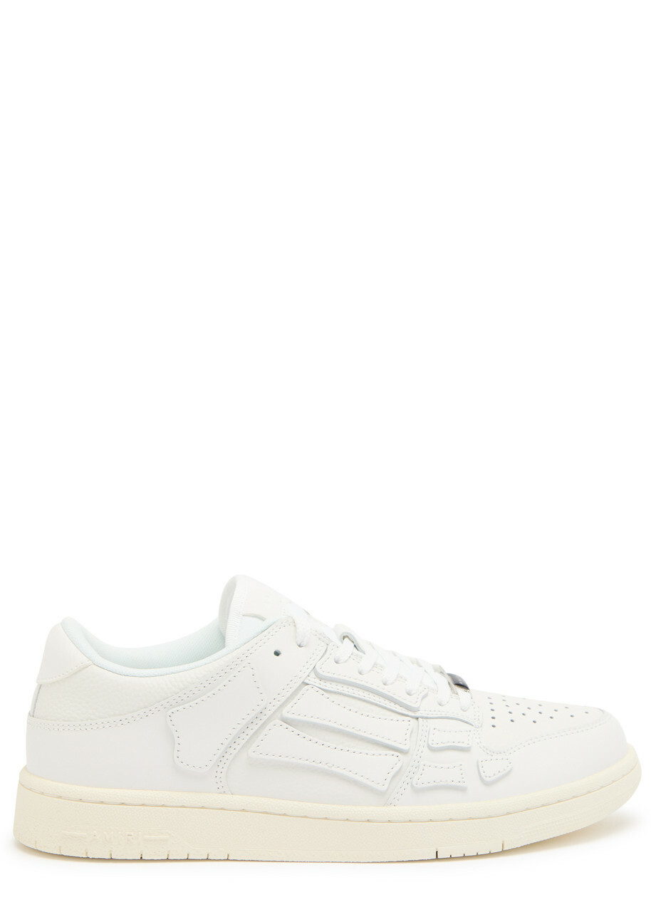 Amiri Skel Top Low Panelled Leather Sneakers White