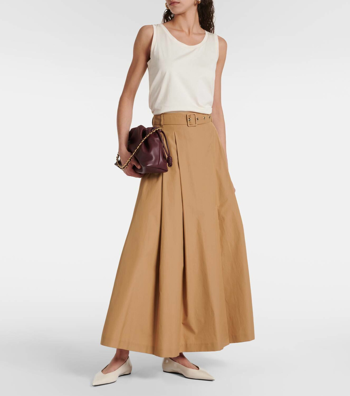 'S Max Mara Ruffled cotton jersey tank top