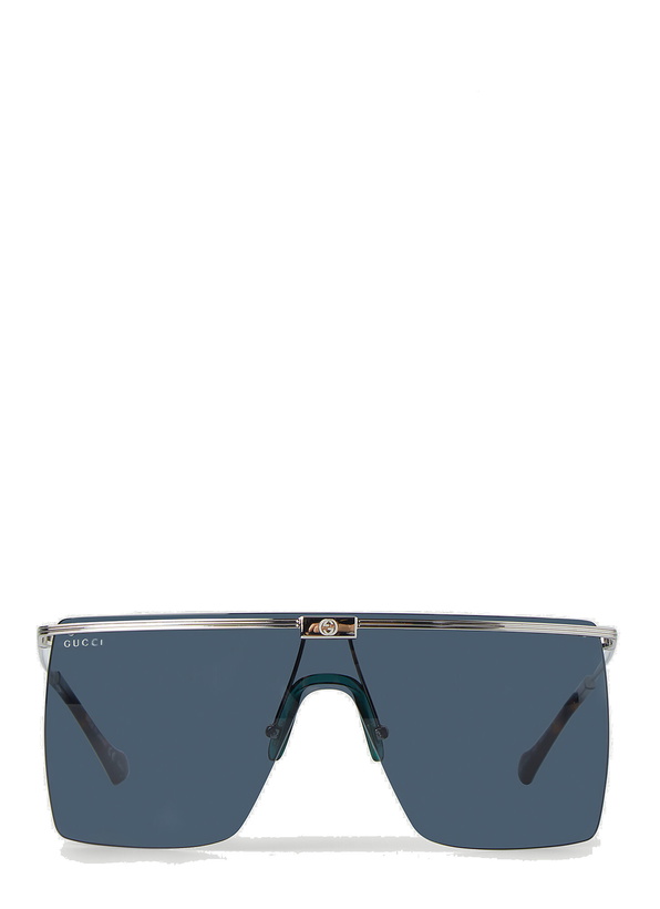 Photo: Oversized Rectangle Frame Sunglasses in Silver