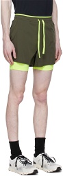 7 DAYS Active Khaki Two-In-One Shorts