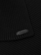 Brioni - Logo-Appliquéd Ribbed Wool Scarf