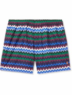 Missoni - Straight-Leg Mid-Length Striped Swim Shorts - Purple