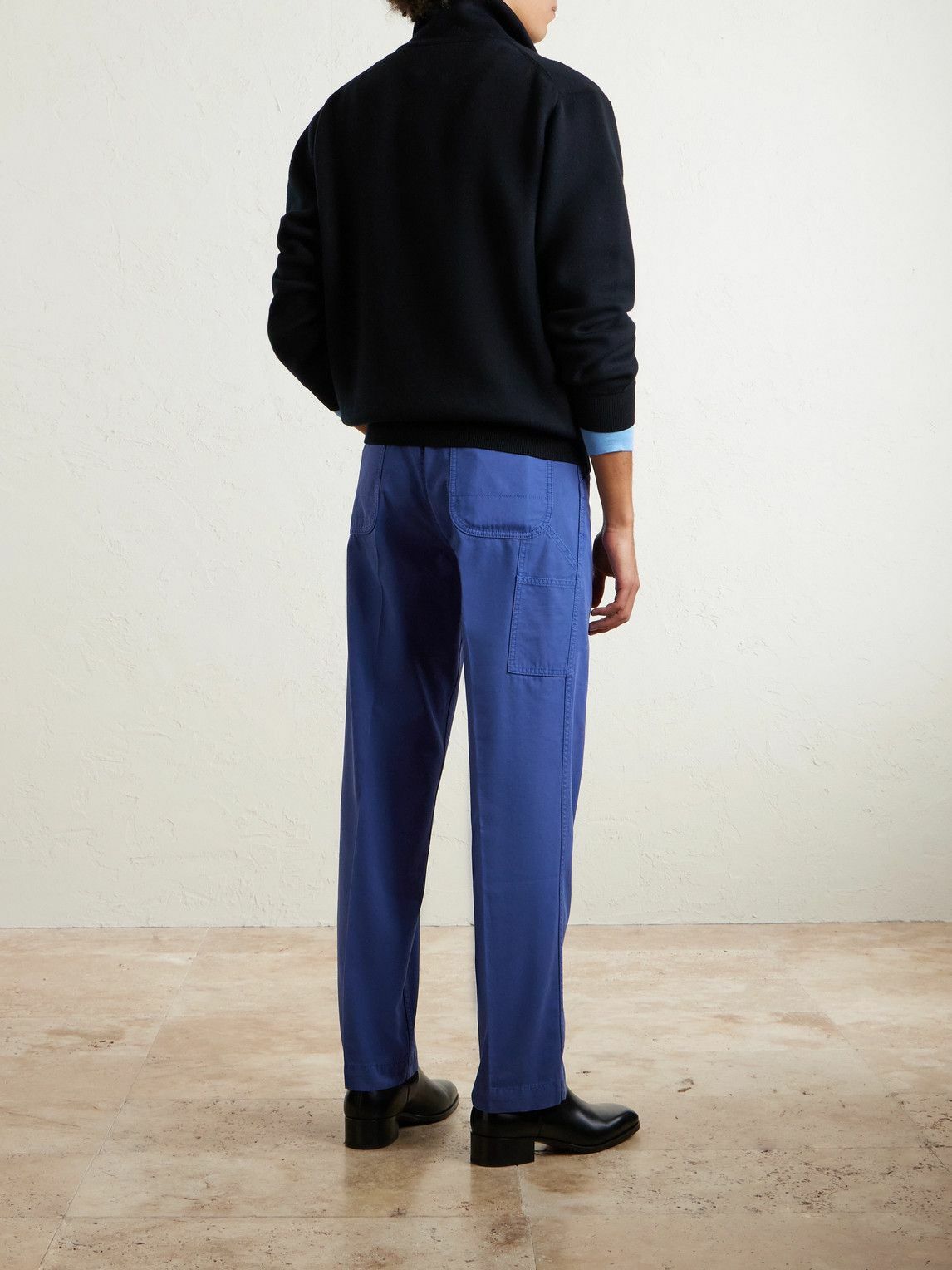 TOM FORD - Straight-Leg Cotton-Twill Trousers - Blue