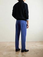 TOM FORD - Straight-Leg Cotton-Twill Trousers - Blue