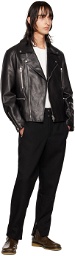 Jil Sander Black Biker Leather Jacket