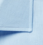 Kingsman - Turnbull & Asser Light-Blue Striped Cutaway-Collar Linen Shirt - Blue