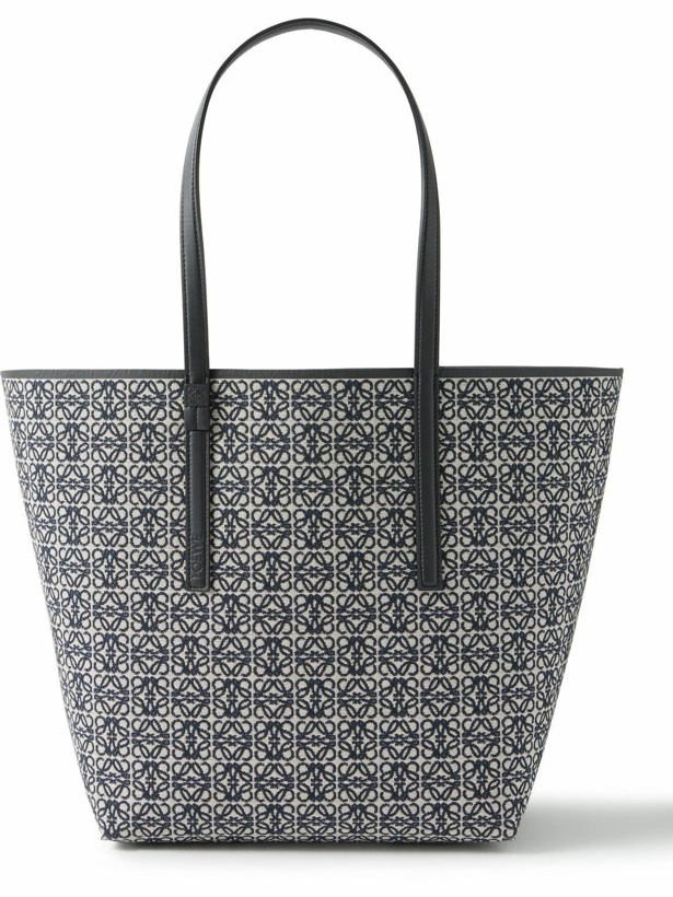 Photo: Loewe - Leather-Trimmed Logo-Jacquard Canvas Tote Bag