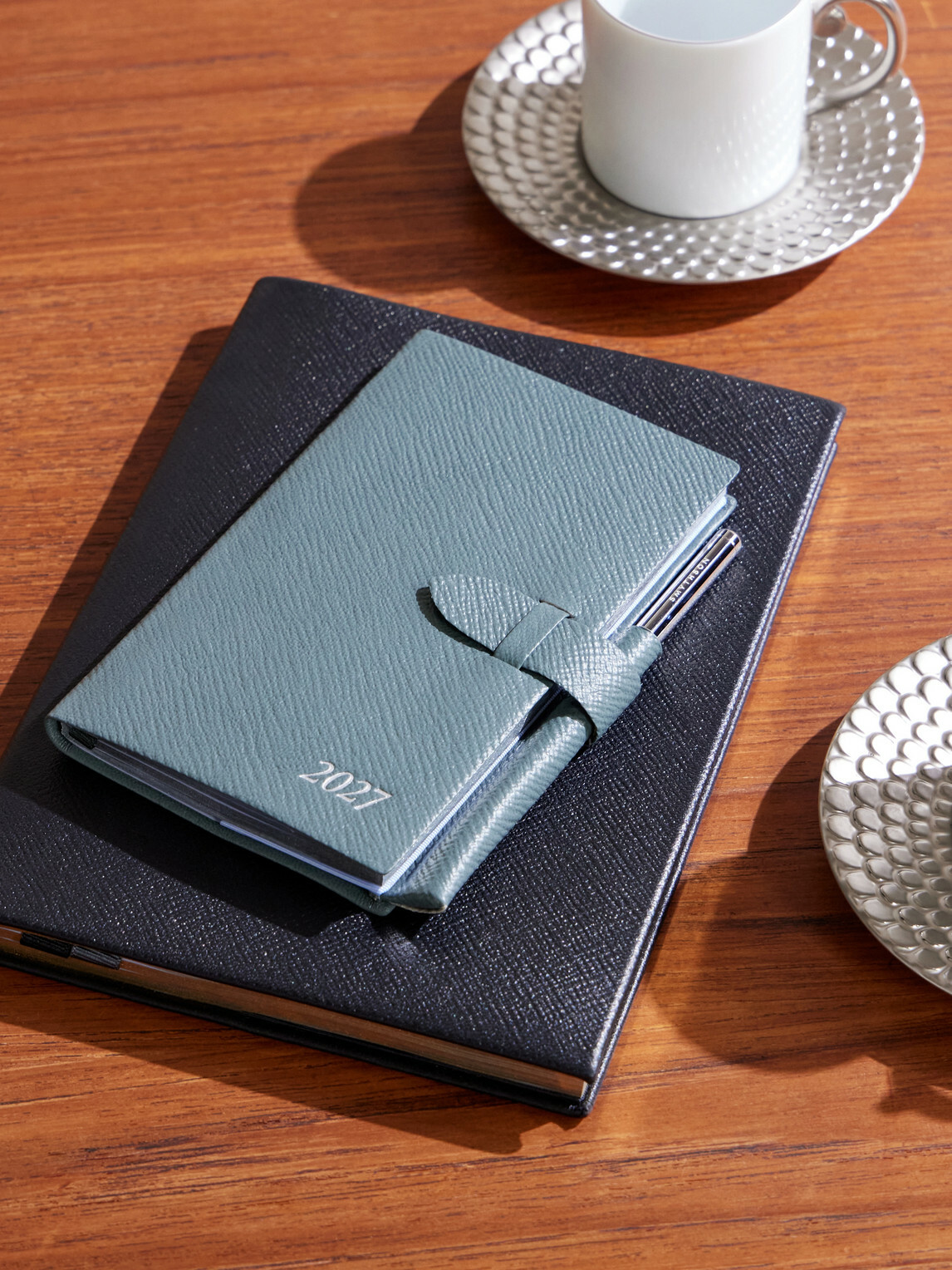 Smythson - Cross-Grain Leather Notebook - Green
