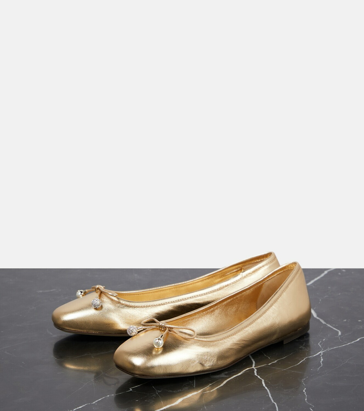Jimmy Choo Elme metallic leather ballet flats Jimmy Choo