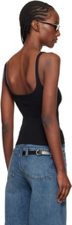 Courrèges Black Buckle 90's Rib Tank Top