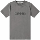 Sunnei Men's Classic Embroidered Logo T-Shirt in Dark Grey
