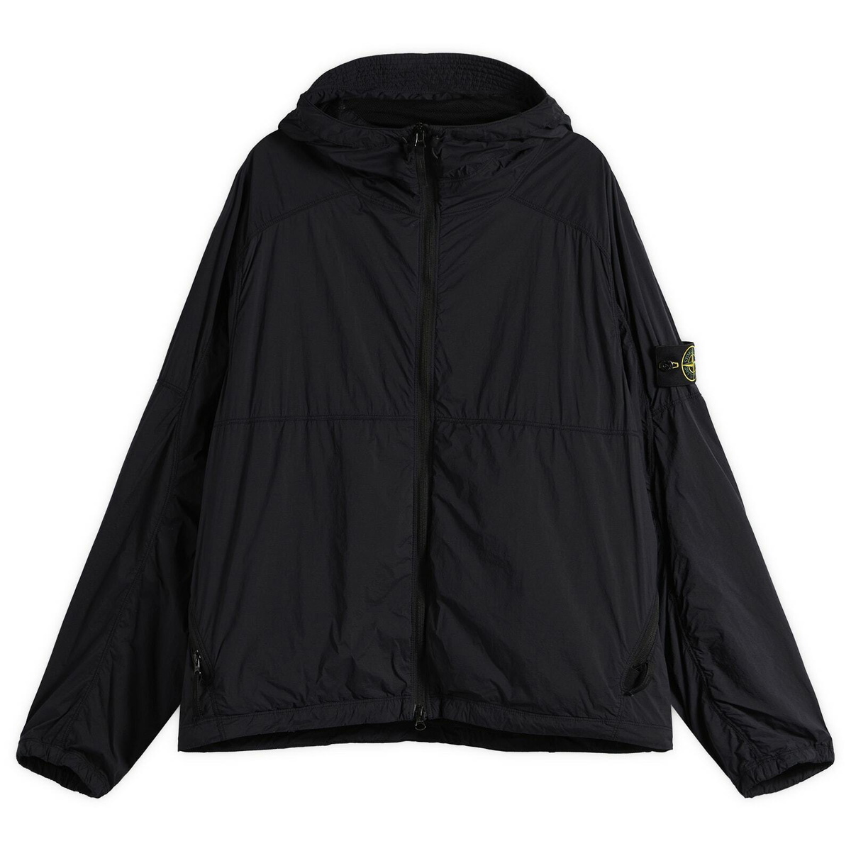 Stone Island Men's Ultralight Nylon Stretch-TC Hooded Jacket in Navy Blue
