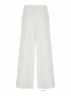 Merci White Pants With Hidden Front Closure And Turn-up Edges In Fabric Woman