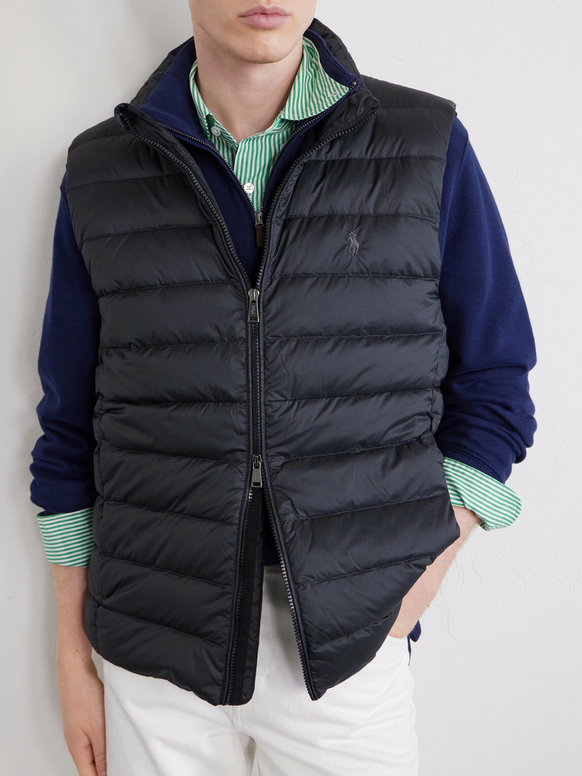 Polo Ralph Lauren - Logo-Embroidered Quilted Shell Down Gilet - Black