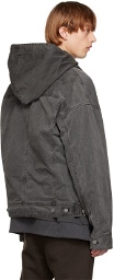 Juun.J Gray Garment-Dyed Denim Jacket