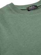 A.P.C. - Logo-Print Cotton-Jersey Sweatshirt - Green