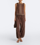 Dôen Yarrow printed cotton tapered pants