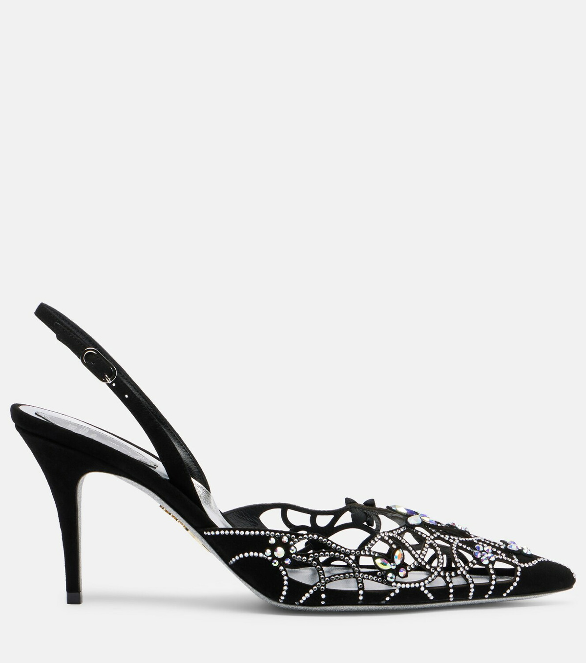 Rene Caovilla Embellished suede slingback pumps