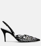 Rene Caovilla Embellished suede slingback pumps