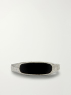 FOUNDWELL - Vintage 1990s Sterling Silver Onyx Ring - Silver