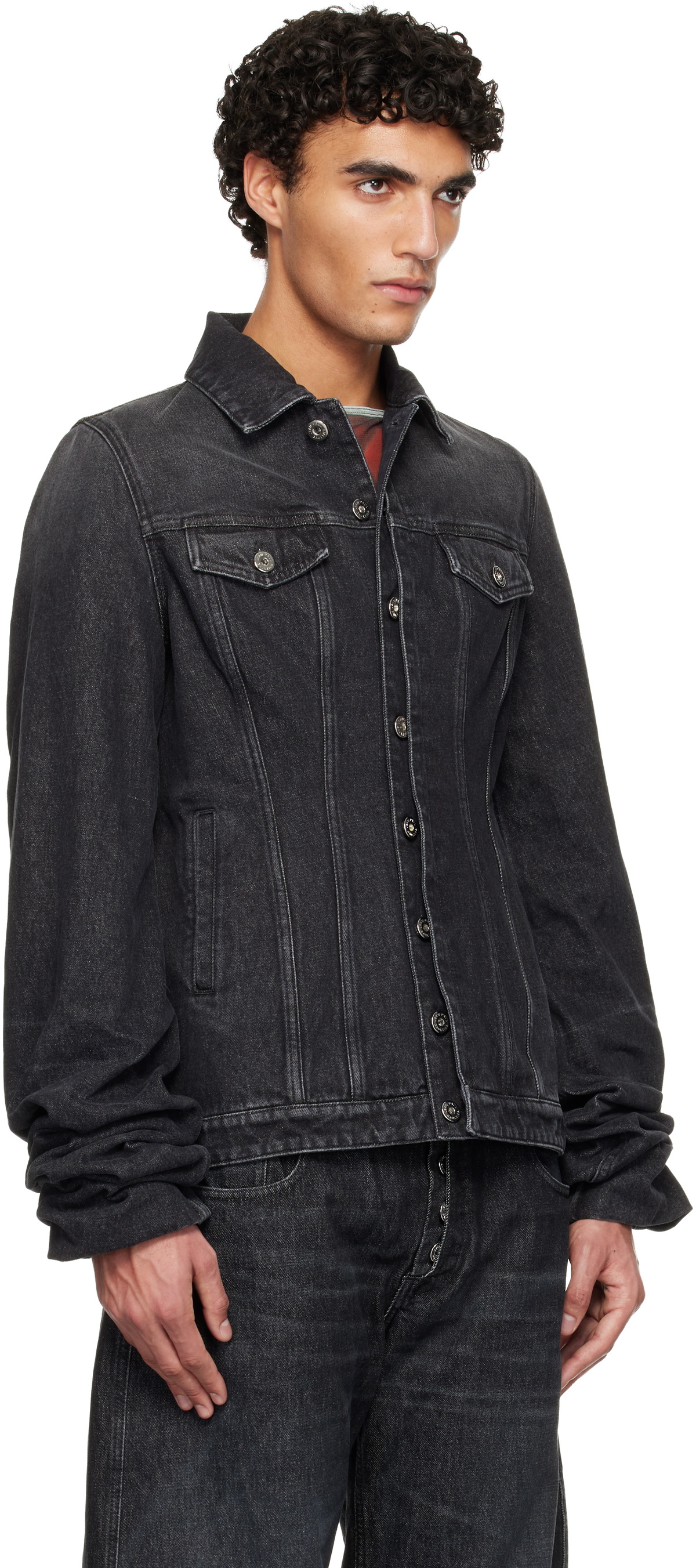 Jean Paul Gaultier Black Oversized Sleeves Denim Jacket Jean Paul