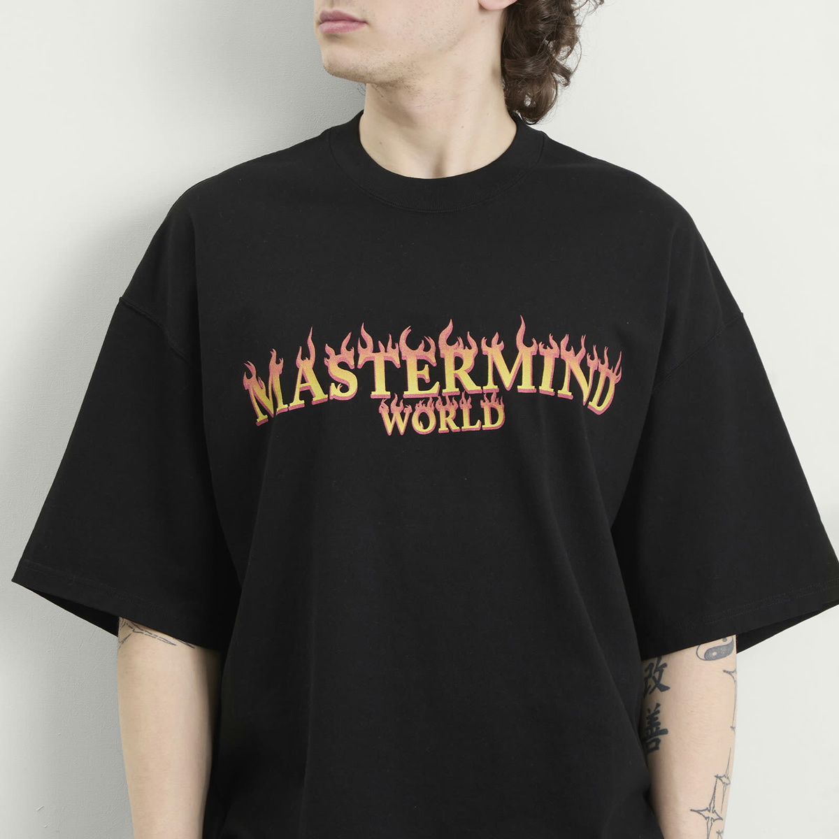 MASTERMIND WORLD Men's Skull On Fire Short Sleeve T-Shirt in Black