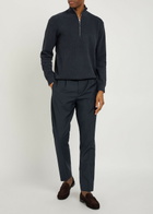 NN07 Danny Half-zip Ribbed Knit Jumper Navy