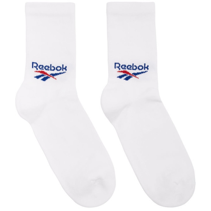 Photo: Reebok Classics Three-Pack White Crew Socks