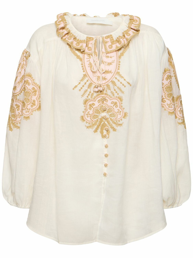 Photo: ZIMMERMANN Waverly Linen Embroidered Top