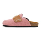 JW Anderson Pink Felt Buckle Loafers