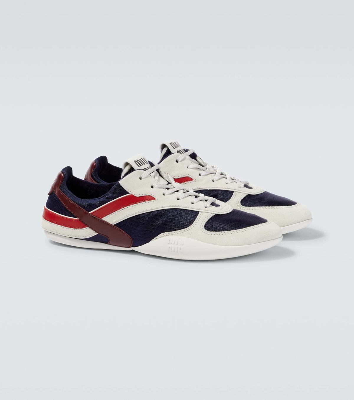 Miu Miu Gymnasium leather-trimmed sneakers Miu Miu
