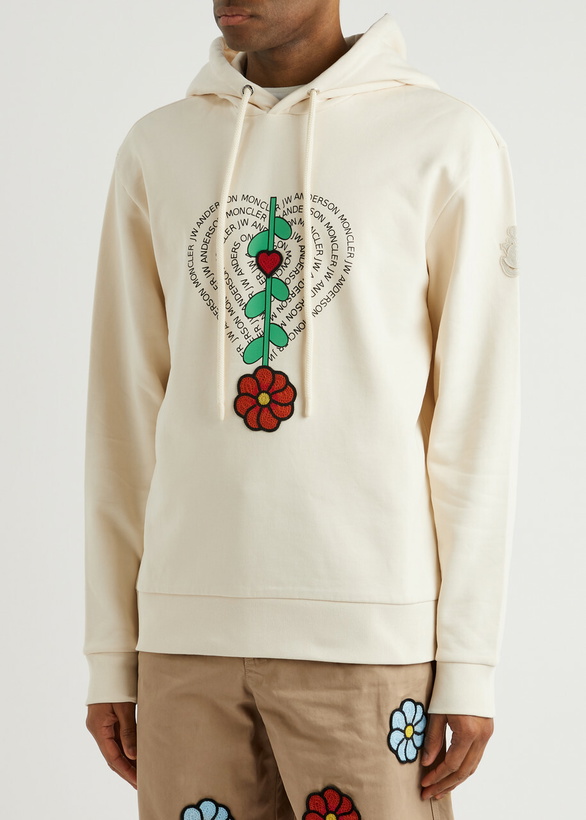Photo: Moncler Genius 1 Moncler JW Anderson Hooded Cotton Sweatshirt Ecru