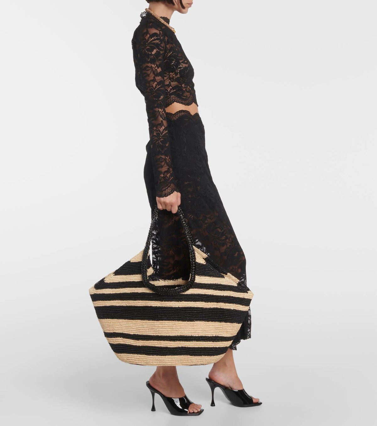 トートバッグ Paco Rabanne Lurex Raffia Tote Bag TOTE BAG IN LUREX RAFFIA | Rabanne