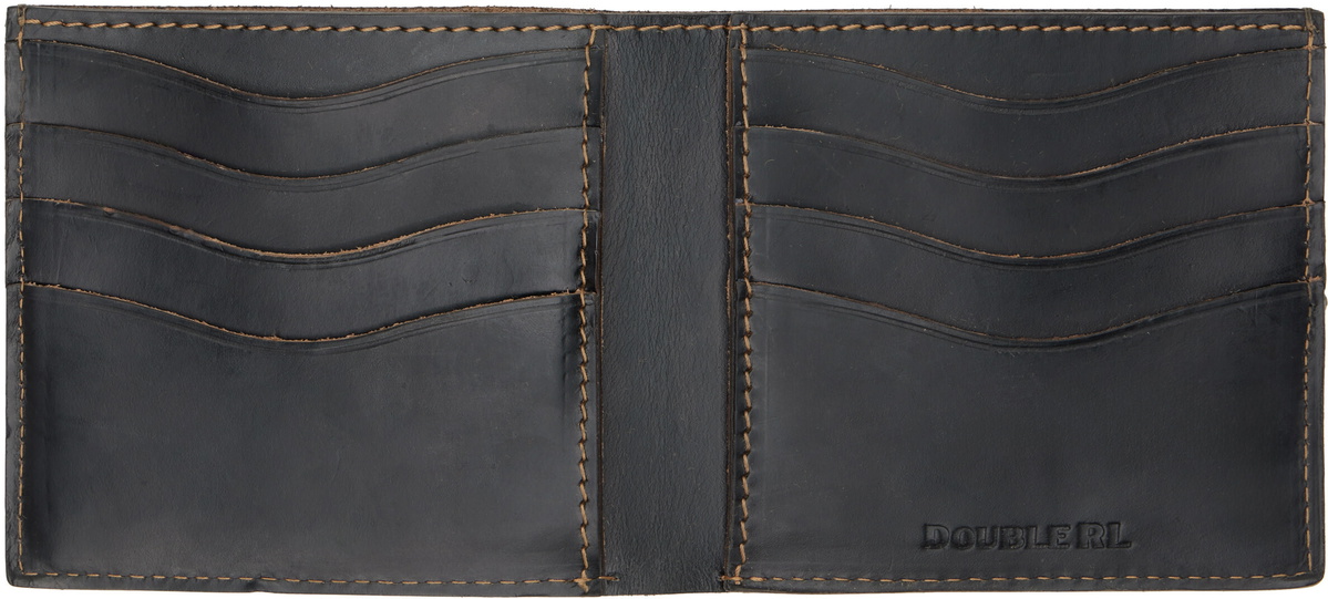 RRL Black Leather Billfold Wallet