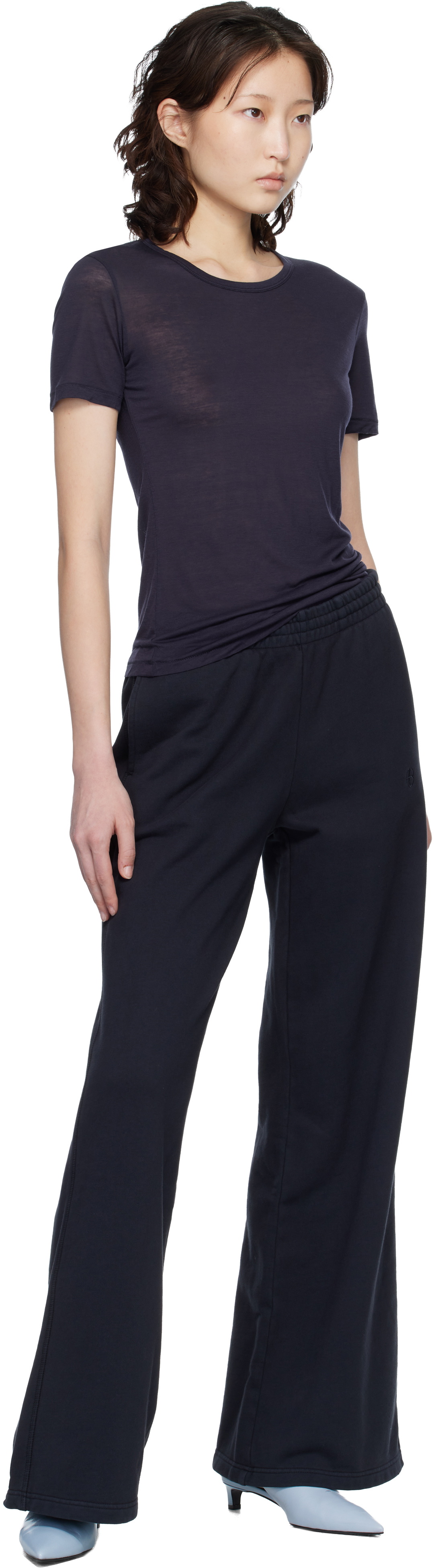 ANINE BING Black Kacey Monogram Sweatpants