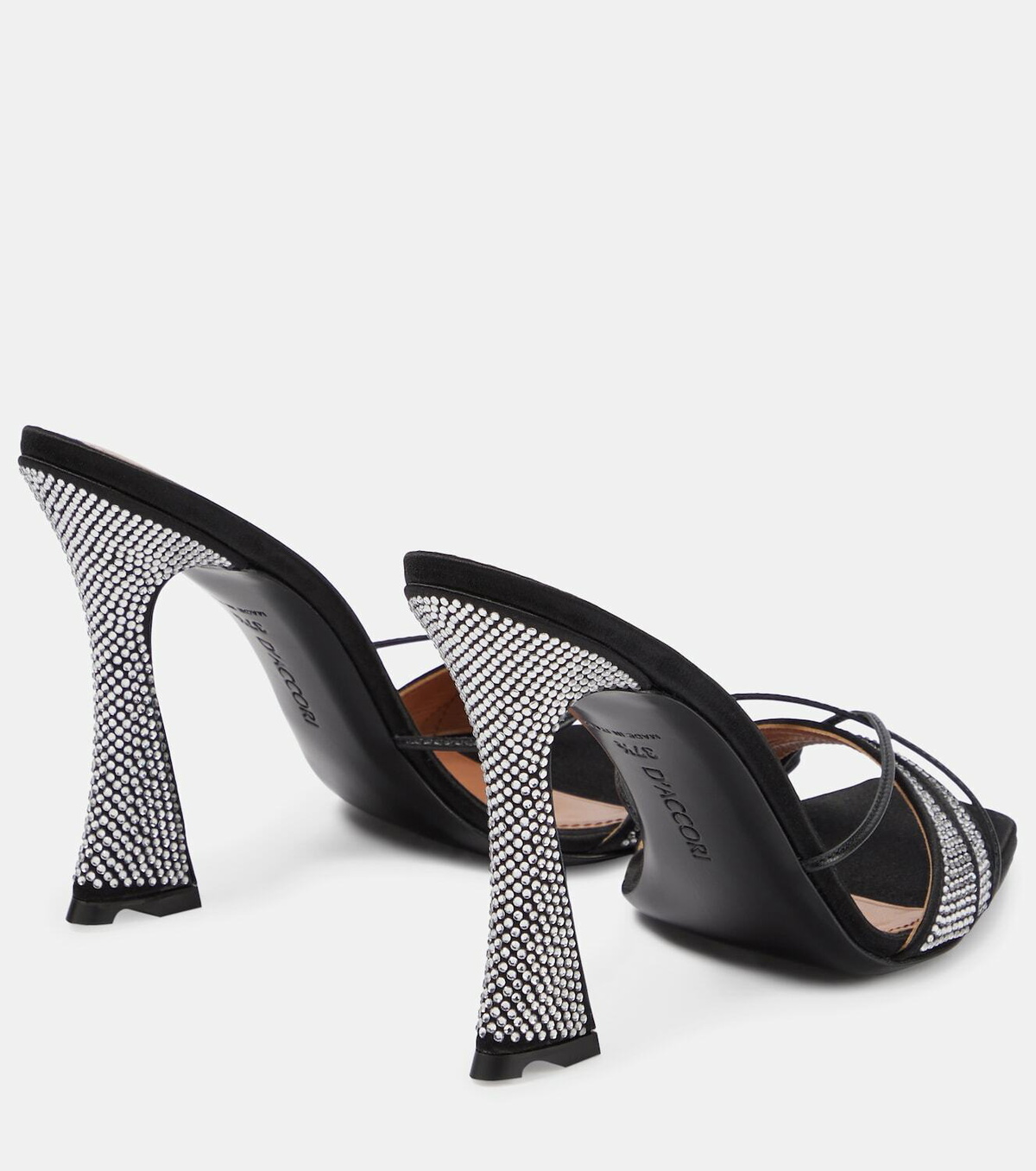 D'Accori Lust crystal-embellished satin mules D'Accori