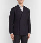 Boglioli - Black Unstructured Double-Breasted Virgin Wool-Hopsack Blazer - Black