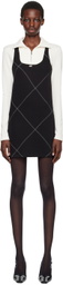 Kijun Off-White & Black Half-Zip Minidress
