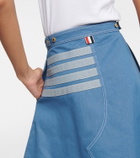 Thom Browne 4-bar denim midi skirt