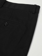 CELINE - Straight-Leg Pleated Cotton-Twill Trousers - Black