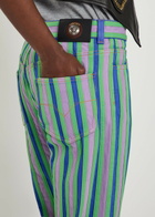 Versace Striped Straight-leg Jeans Blue