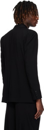 DEVOA Black Peaked Lapel Wool Blazer